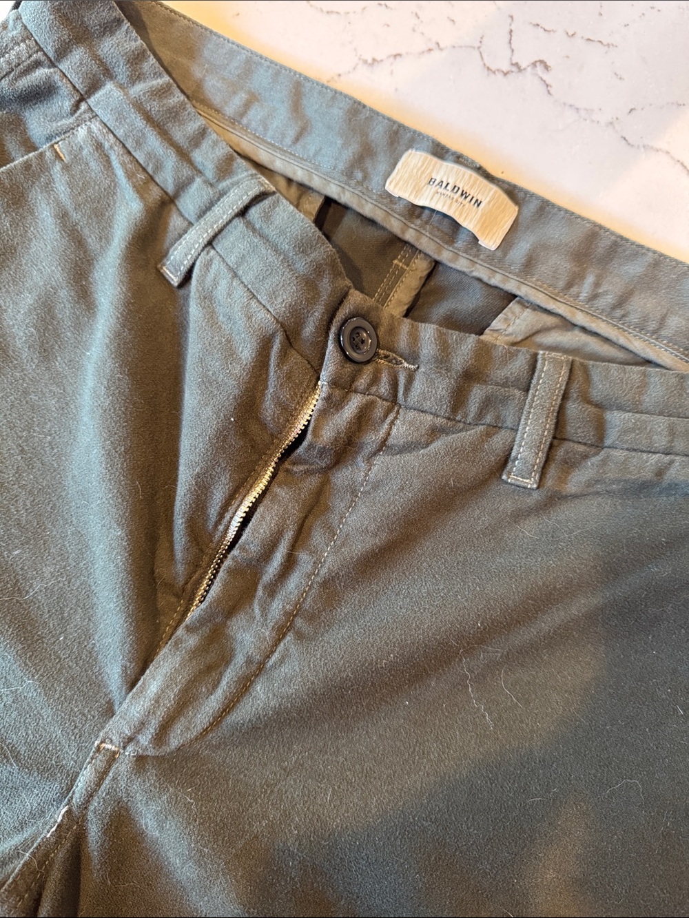 baldwin Olive Green Cotton Chino Pants
